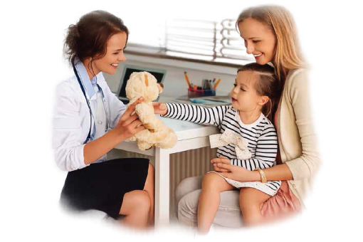Doctor meeting with a child and parent
