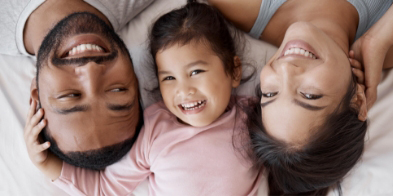 Happy family smiling together
