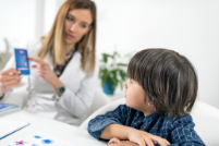 Provider supporting a child with autism